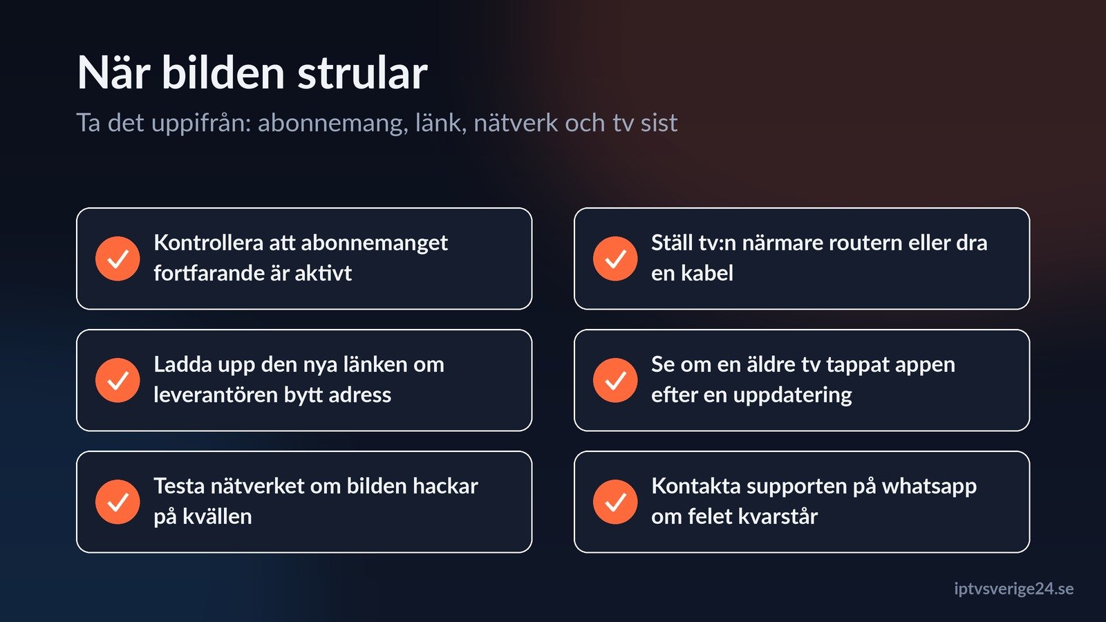 net iptv felsökning när bilden strular