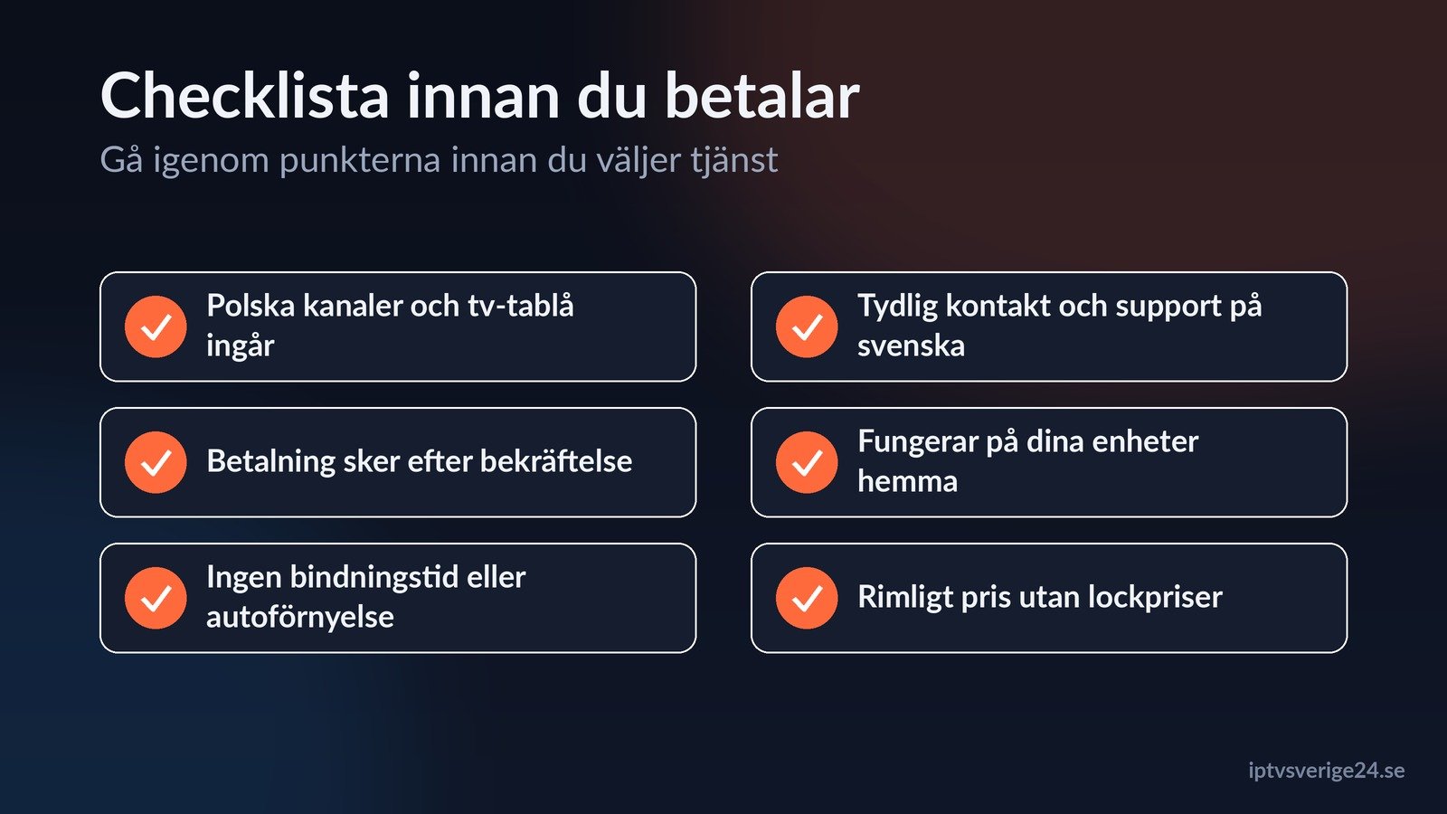 checklista innan du betalar för polska kanaler i sverige
