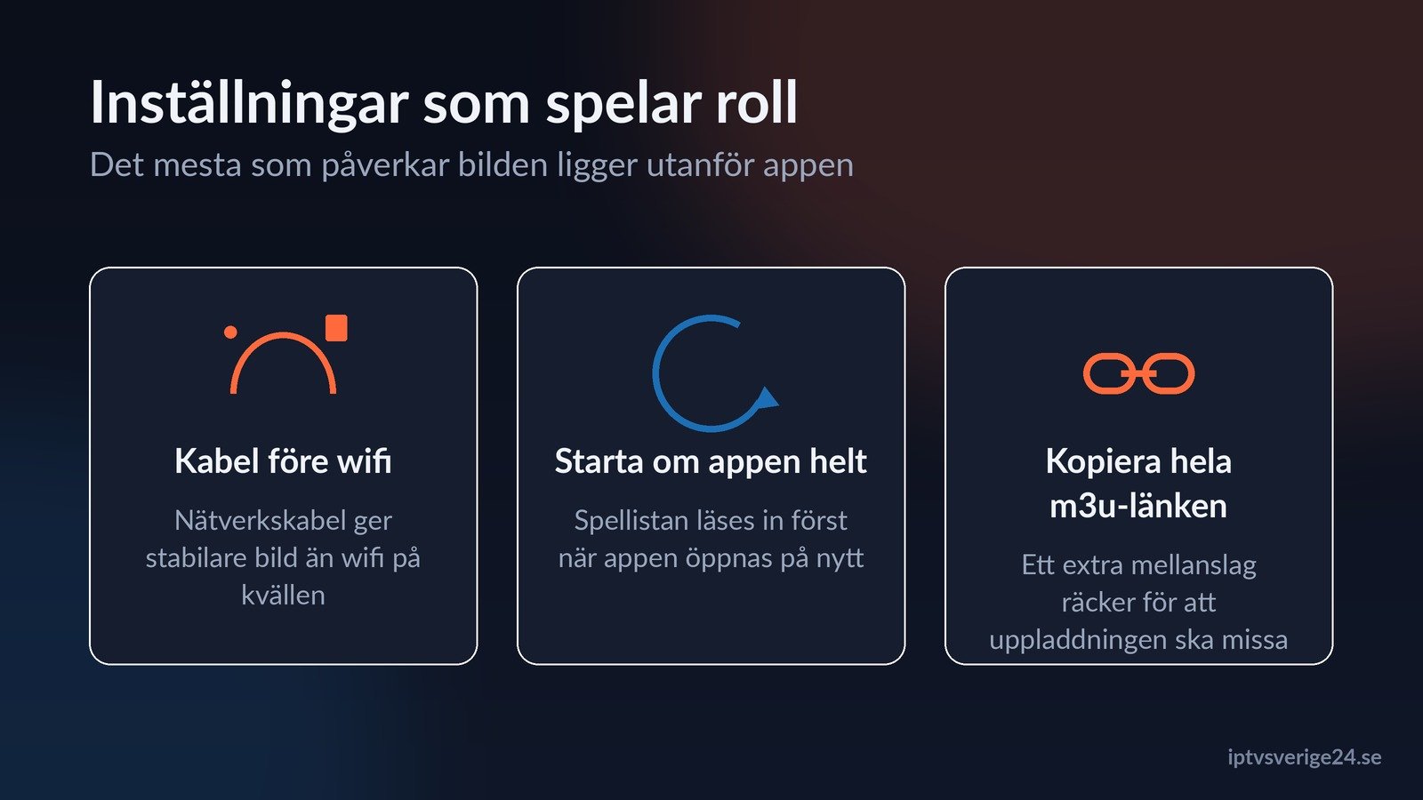 Set IPTV inställningar för stabil uppspelning