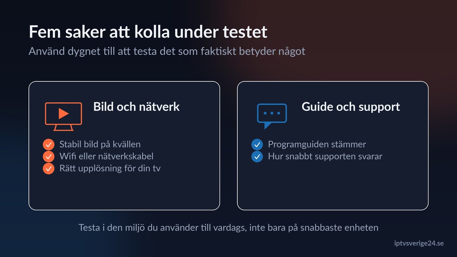 fem saker att kolla när du testar iptv gratis