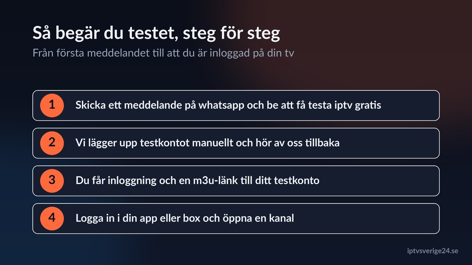 steg för steg för att testa iptv gratis och logga in på testkontot