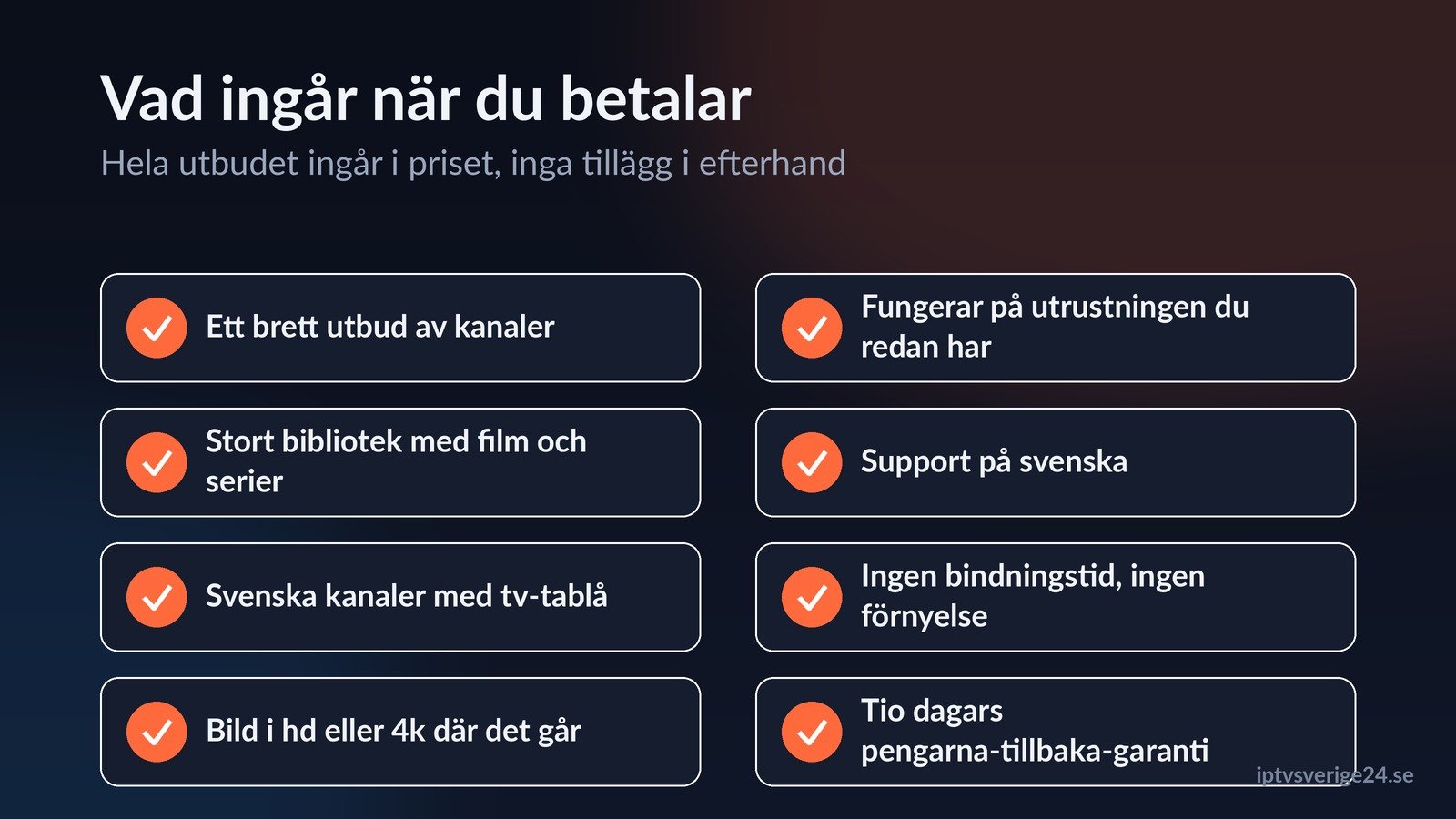 Vad ingår när du betalar för iptv, kanaler, film, svensk support och garanti