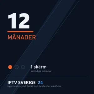 Iptv-abonnemang från IPTV Sverige 24, 12 månader med 1 skärm samtidigt