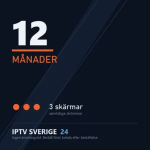 Iptv-abonnemang från IPTV Sverige 24, 12 månader med 3 skärmar samtidigt