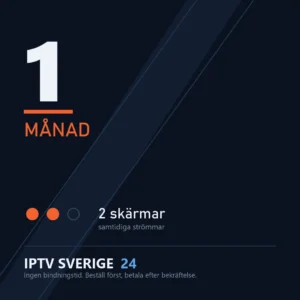 Iptv-abonnemang från IPTV Sverige 24, 1 månad med 2 skärmar samtidigt