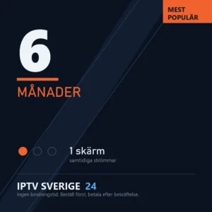 Iptv-abonnemang från IPTV Sverige 24, 6 månader med 1 skärm samtidigt