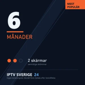 Iptv-abonnemang från IPTV Sverige 24, 6 månader med 2 skärmar samtidigt